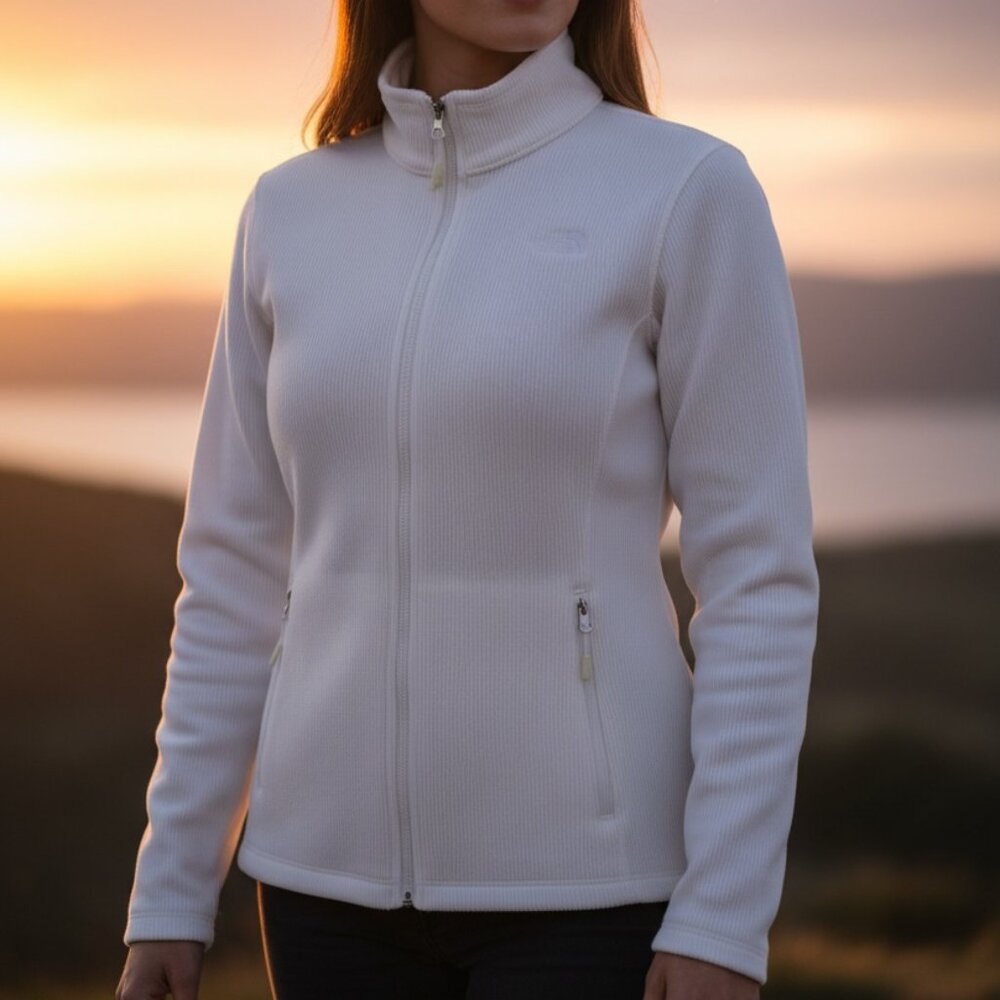 The North Face Women's XL White Waffle Active Full-Zip Jacket